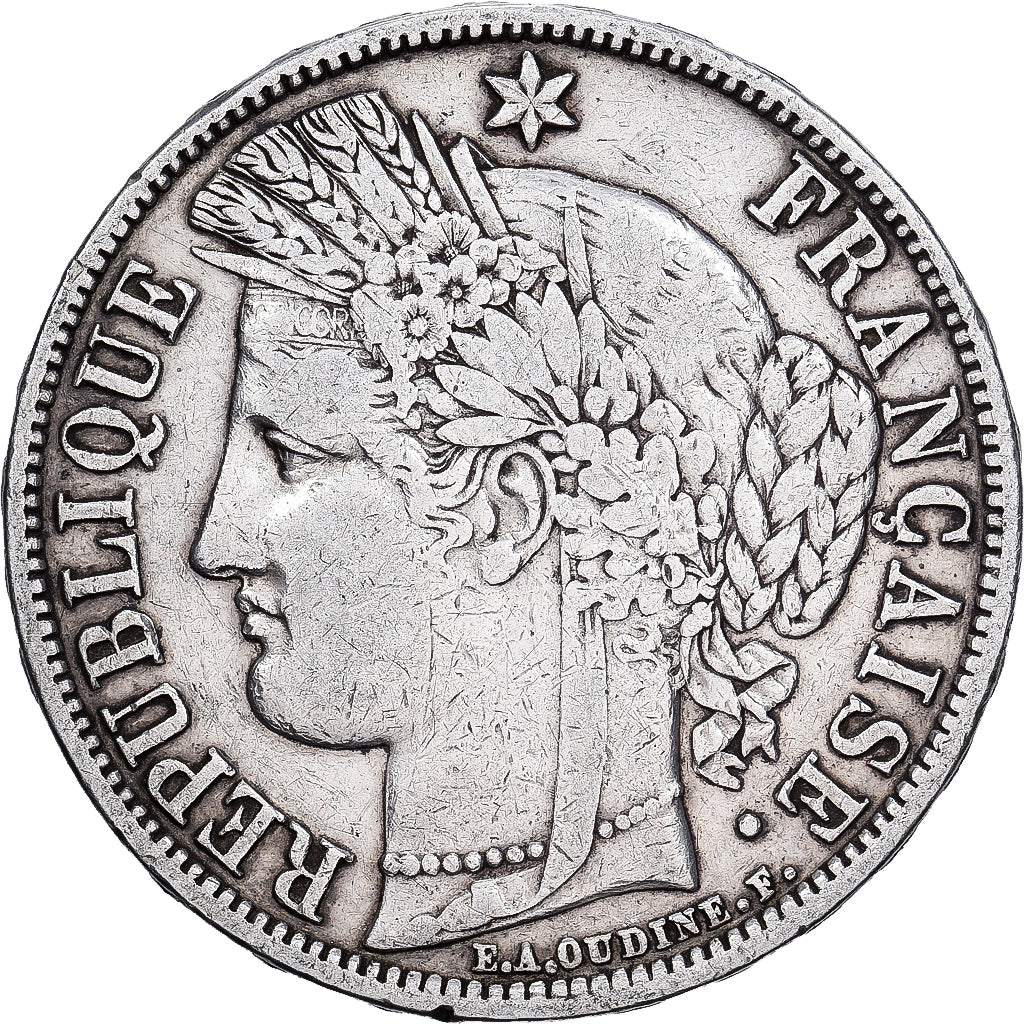 France, 5 Francs, Cérès, 1850, Paris, Silver, VF(30-35), Gadoury:719, KM:761.1