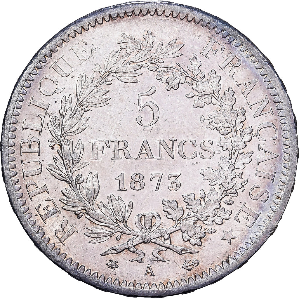 France, 5 Francs, Hercule, 1873, Paris, Silver, AU(50-53), Gadoury:745a