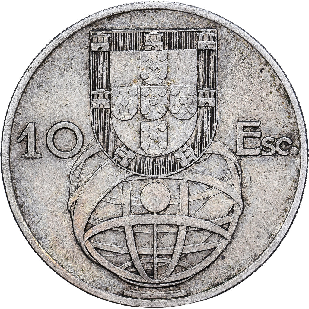 Portugal, 10 Escudos, 1955, Prata, EF(40-45), KM:586