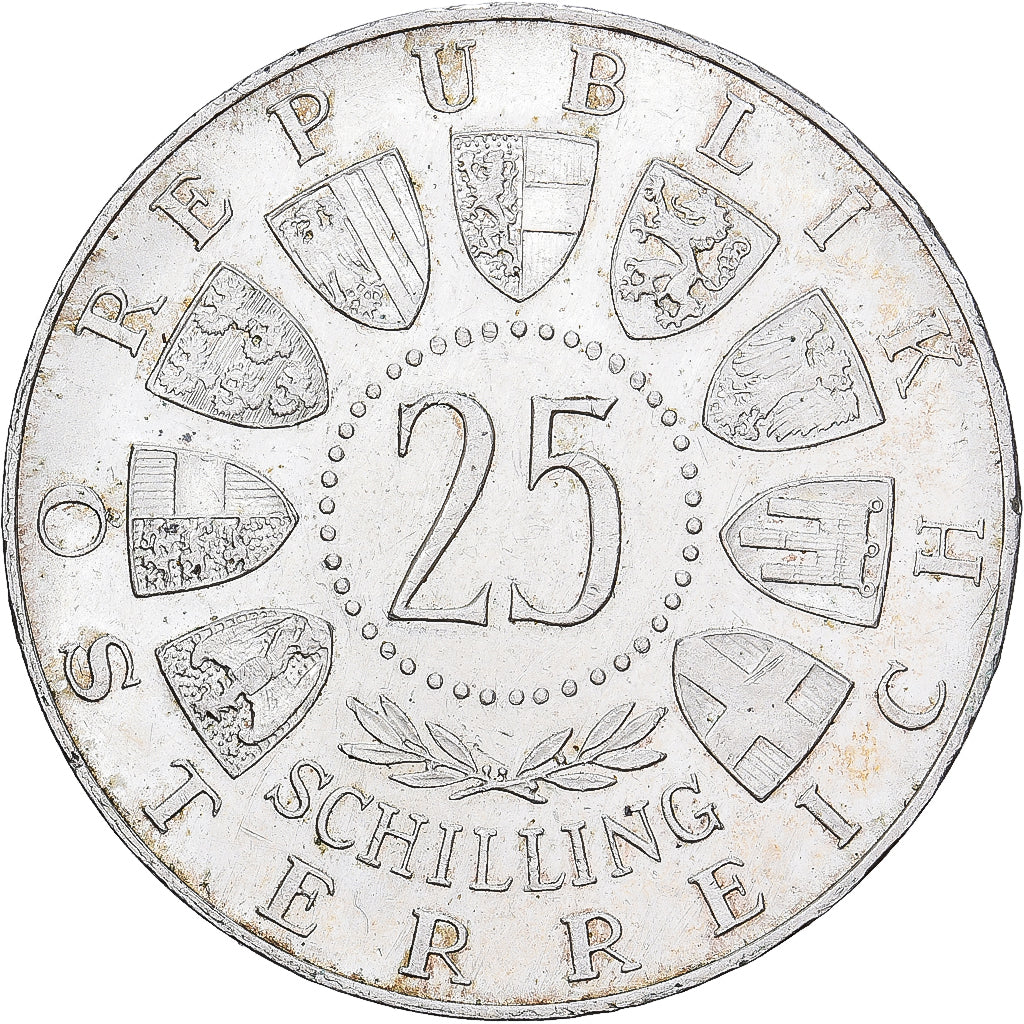 moneda, Austria, 25 Schilling, 1957, MBC, Plata, KM:2883