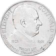 Checoslováquia, 100 Korun, 1951, Prata, AU(55-58), KM:33
