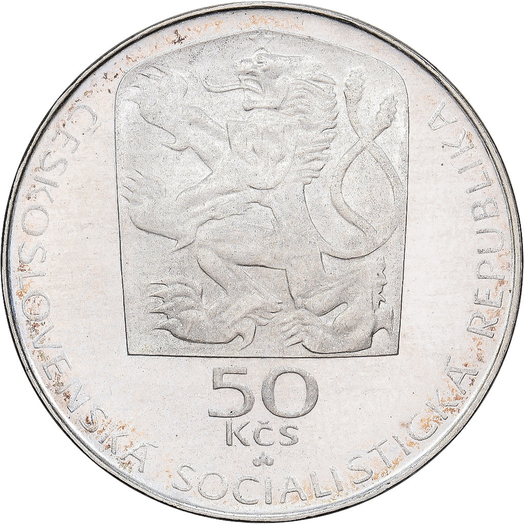 Münze, Tschechoslowakei, 50 Korun, 1974, UNZ, Silber, KM:81