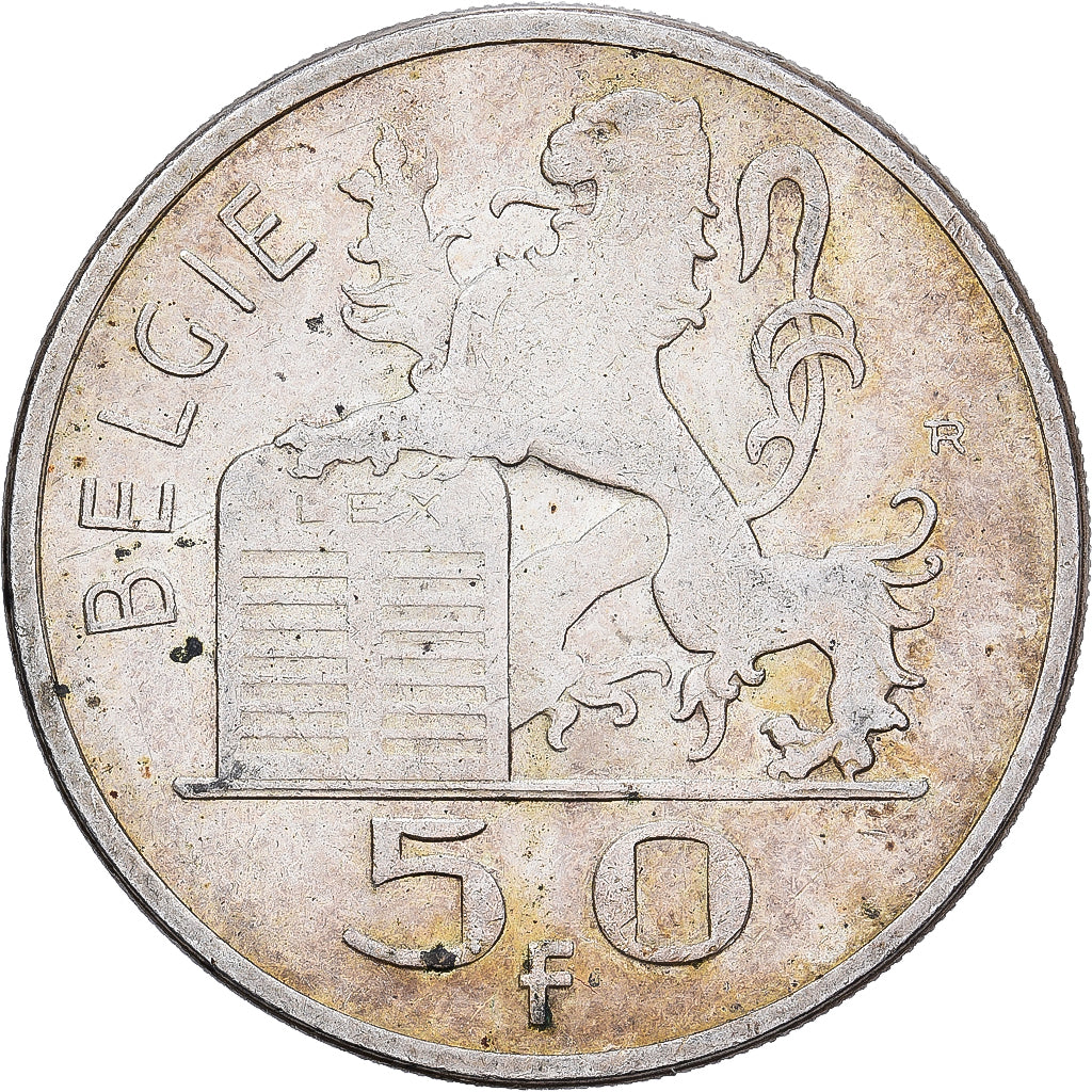 Bélgica, Régence Prince Charles, 50 Francs, 50 Frank, 1950, Prata, AU(50-53)
