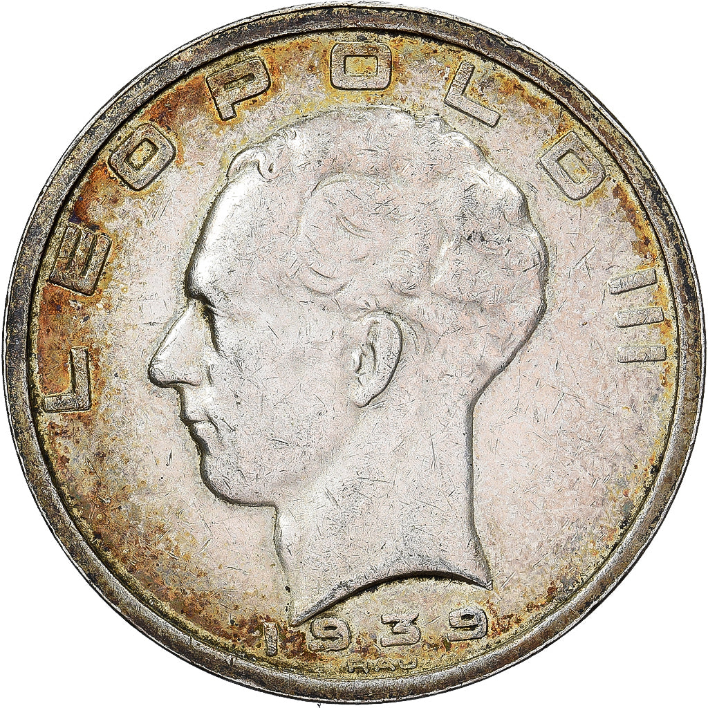 Belgien, 50 Francs, 50 Frank, 1939, Silber, SS, KM:122.1