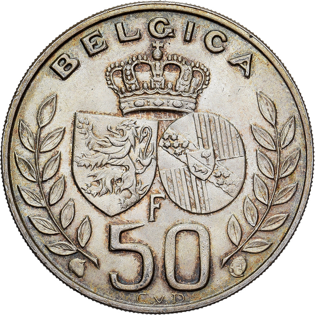 Belgium, Baudouin I, 50 Francs, 50 Frank, 1960, Silver, AU(55-58), KM:152.1
