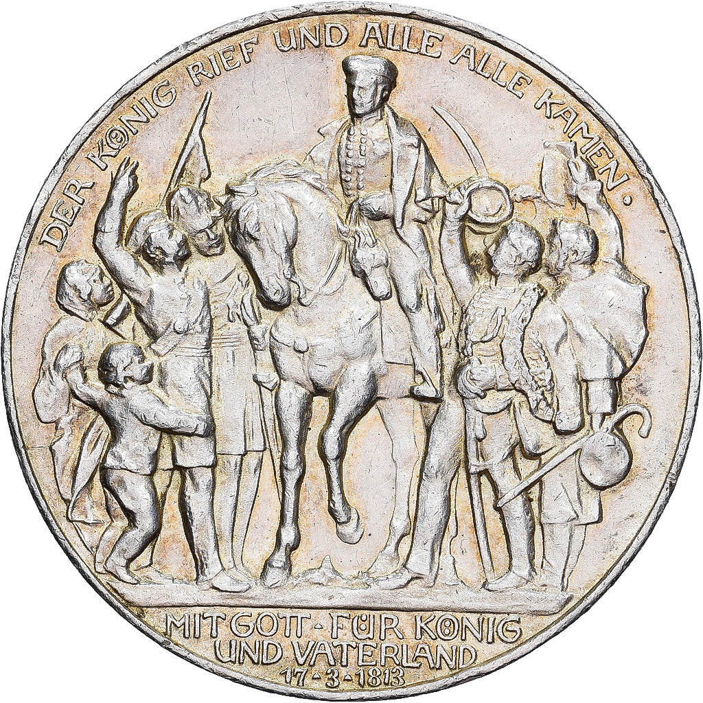 Estados Alemães, PRUSSIA, Wilhelm II, 3 Mark, 1913, Berlin, Déclaration de
