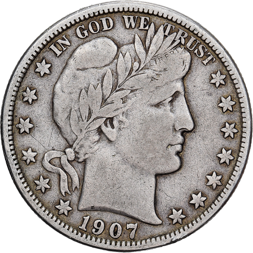 Vereinigte Staaten, Half Dollar, Barber Half Dollar, 1907, Denver, Silber, S+