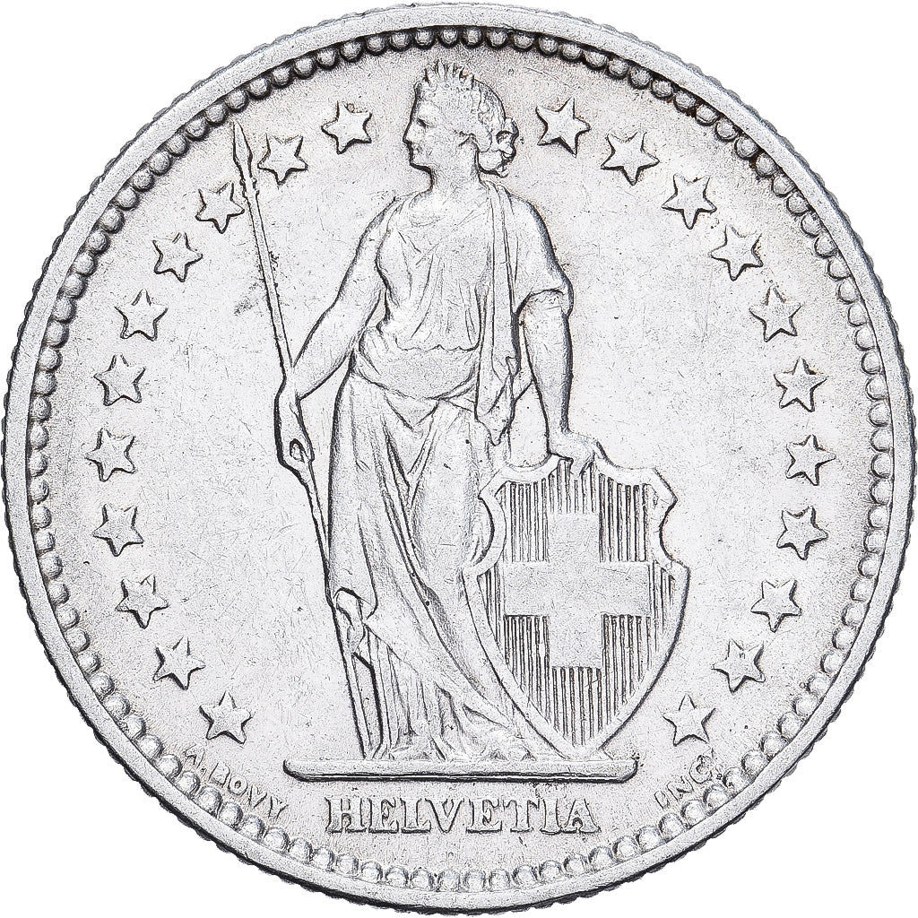 Suiza, 2 Francs, 1909, Bern, Plata, MBC, KM:21