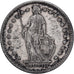 Suiza, 2 Francs, 1914, Bern, Plata, BC+, KM:21