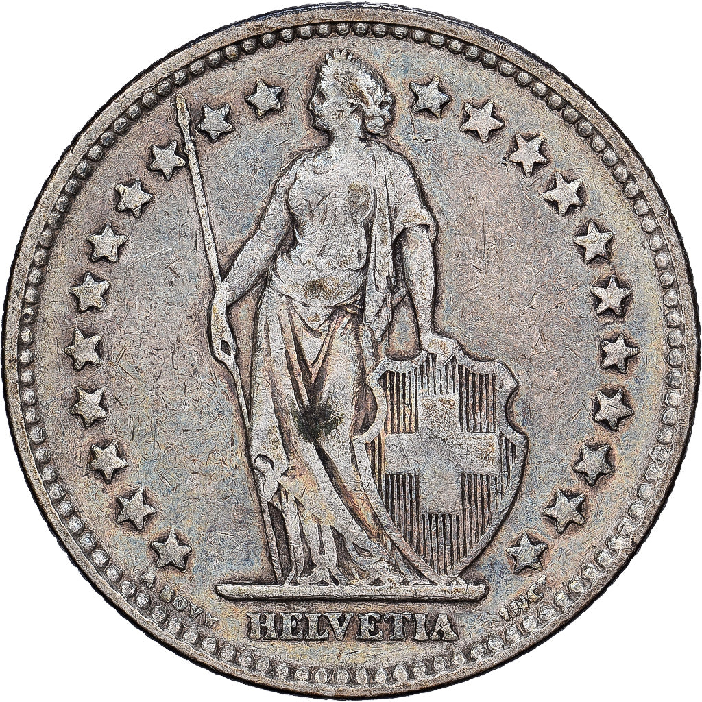 Zwitserland, 2 Francs, 1921, Bern, Zilver, FR+, KM:21