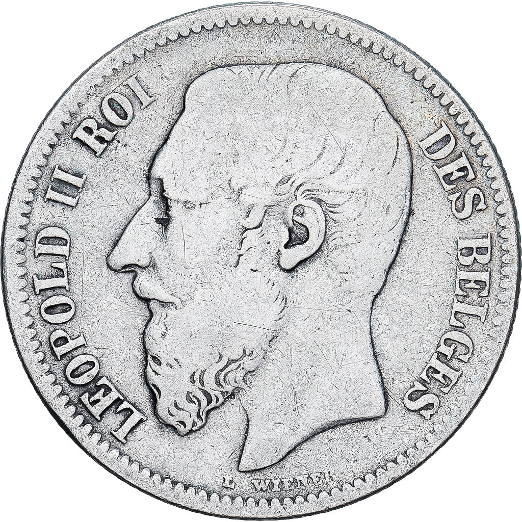 Bélgica, Leopold II, 2 Francs, 1867, Brussels, Prata, VF(20-25), KM:30.1