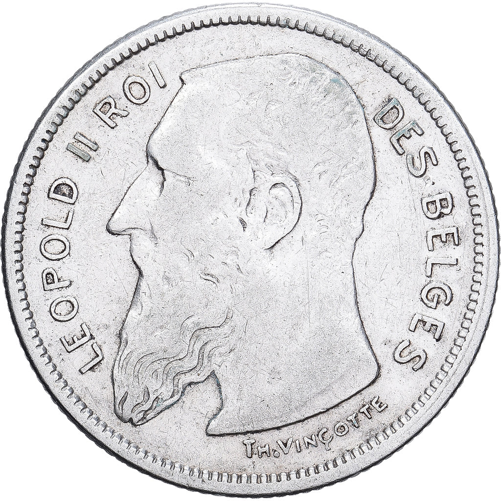Belgio, 2 Francs, 2 Frank, 1909, Argento, MB+, KM:59