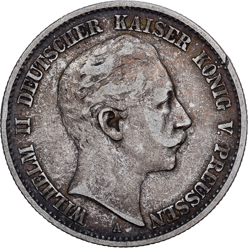 Estados Alemães, PRUSSIA, Wilhelm II, 2 Mark, 1893, Berlin, Prata, VF(20-25)
