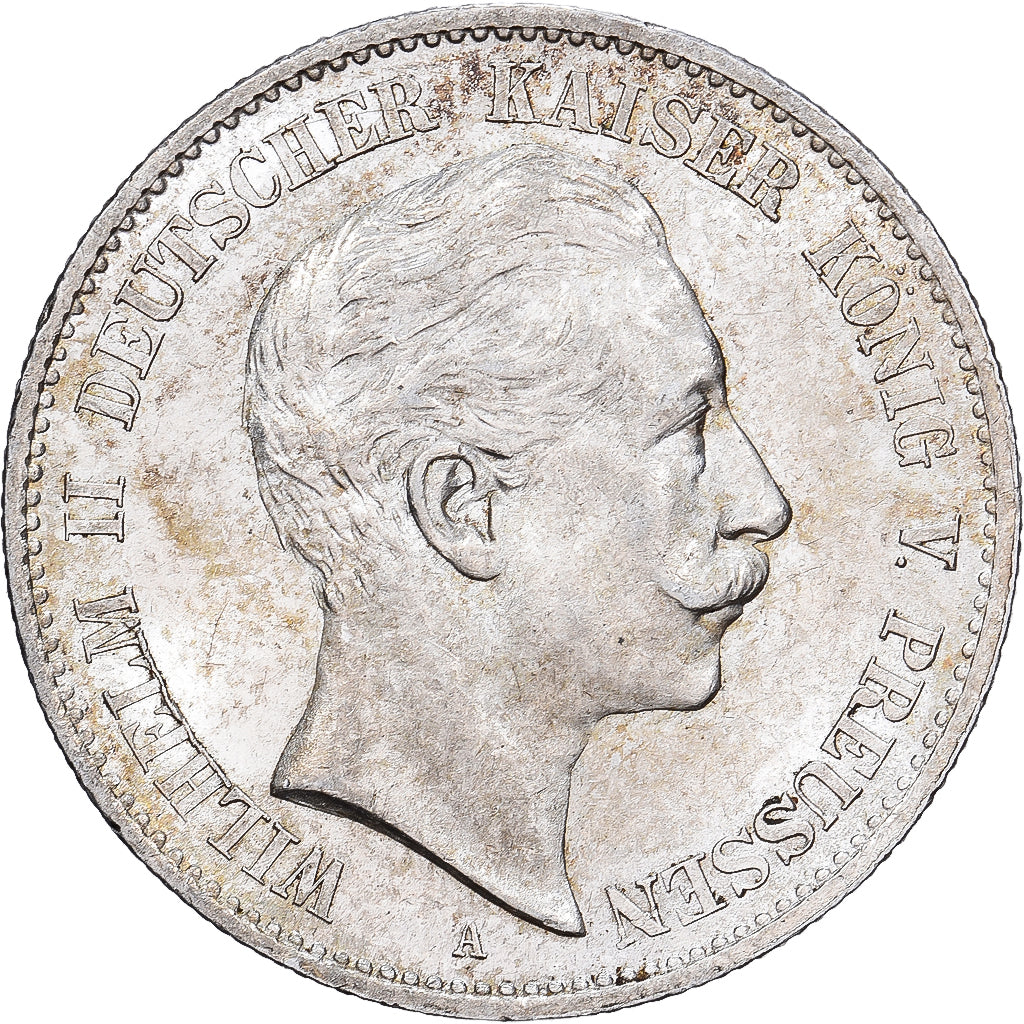 Estados Alemães, PRUSSIA, Wilhelm II, 2 Mark, 1898, Berlin, Prata, AU(55-58)