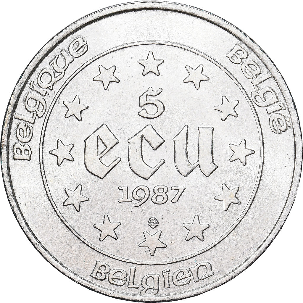 Belgique, 5 Ecu, 1987, Bruxelles, Argent, SPL, KM:166