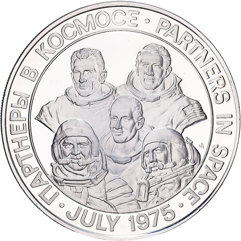 Francja, medal, Espace, Apollo Soyuz, 1975, Srebro, MS(63)