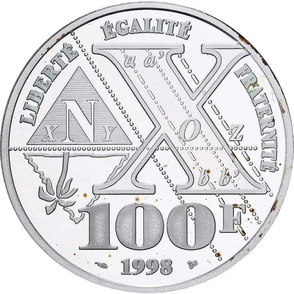 Frankreich, 100 Francs, Gaspard MONGE, 1998, PP, Silber, VZ, Gadoury:C85