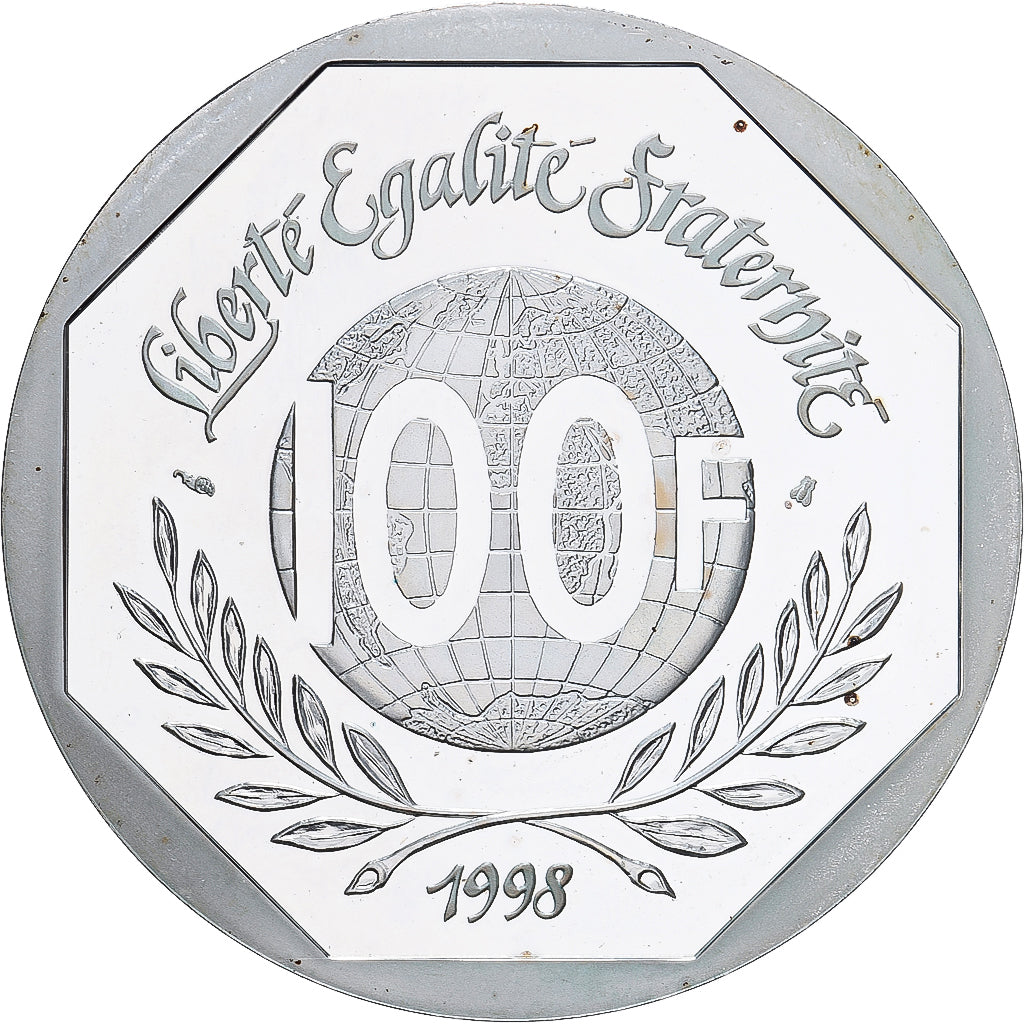 France, 100 Francs, René Cassin, 1998, Paris, Proof, Silver, AU(55-58), KM:1397