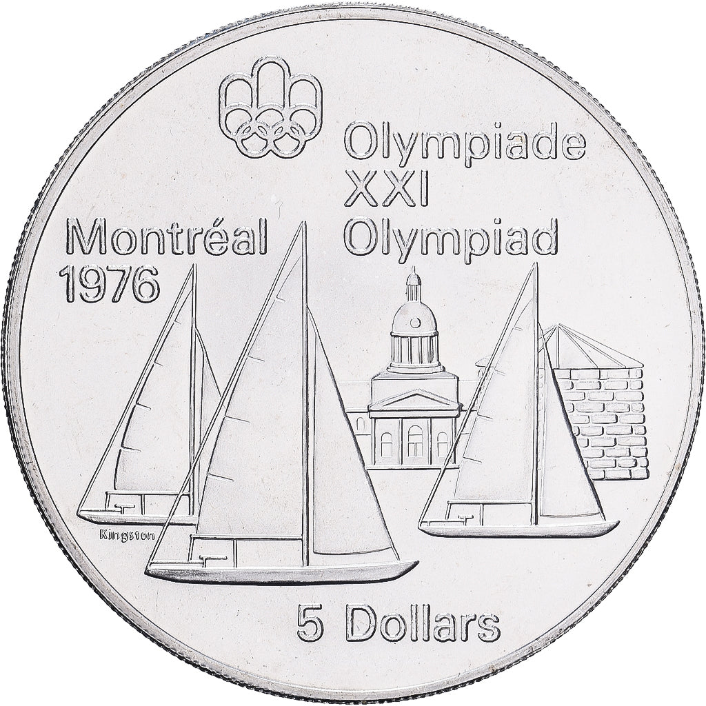 Canadá, Elizabeth II, 5 Dollars, 1973, Royal Canadian Mint, BE, Plata, SC