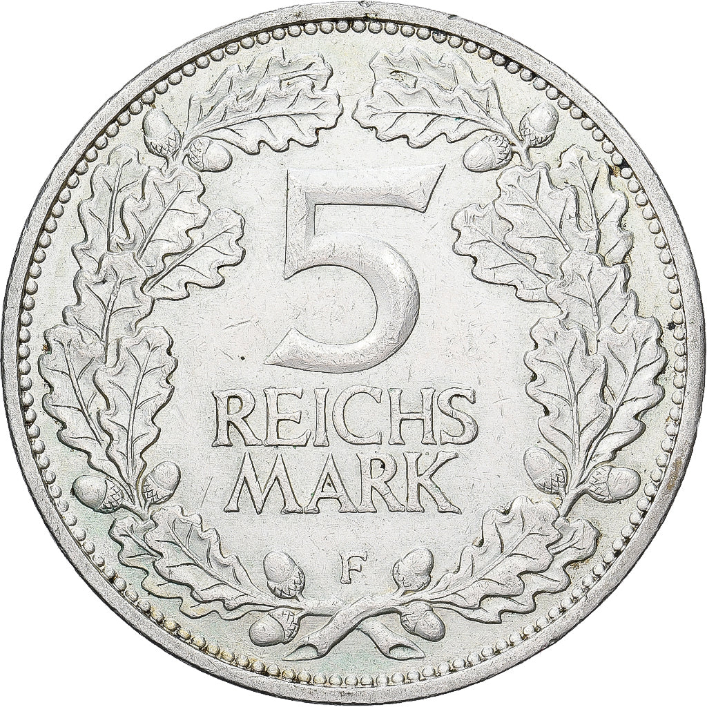 GERMANIA, REPUBBLICA DI WEIMAR, 5 Mark, 1925, Stuttgart, Argento, BB+, KM:47