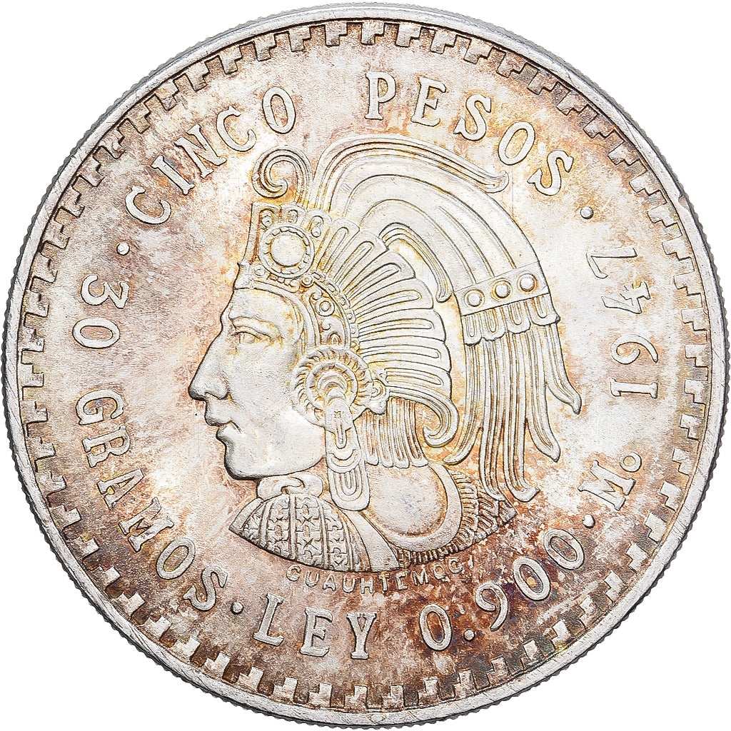 México, 5 Pesos, 1947, Mexico City, Plata, SC, KM:465