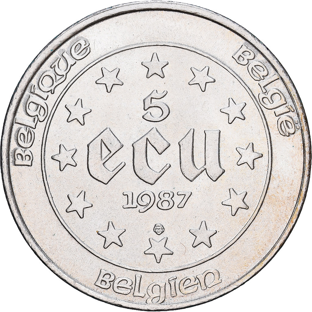 Belgien, 5 Ecu, 1987, Brussels, Silber, UNZ, KM:166