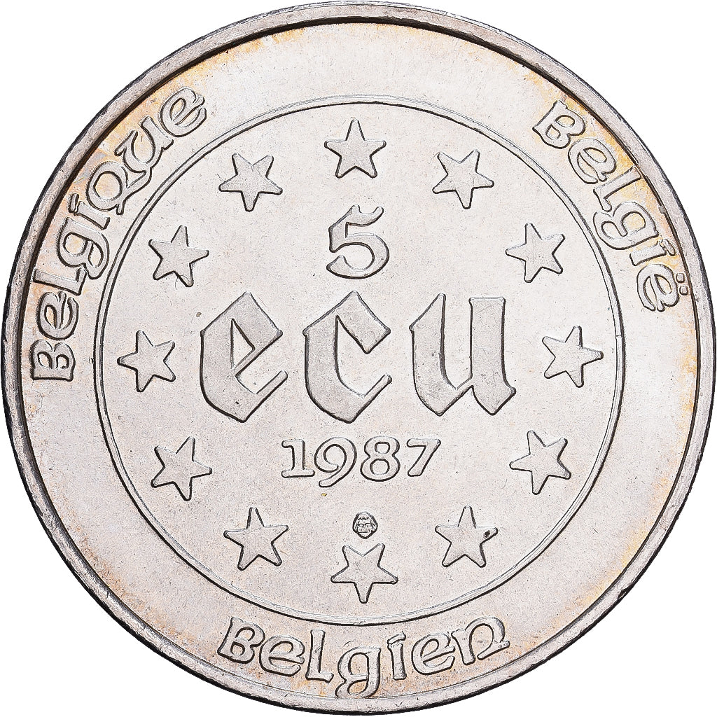 Belgien, 5 Ecu, 1987, Brussels, Silber, UNZ, KM:166