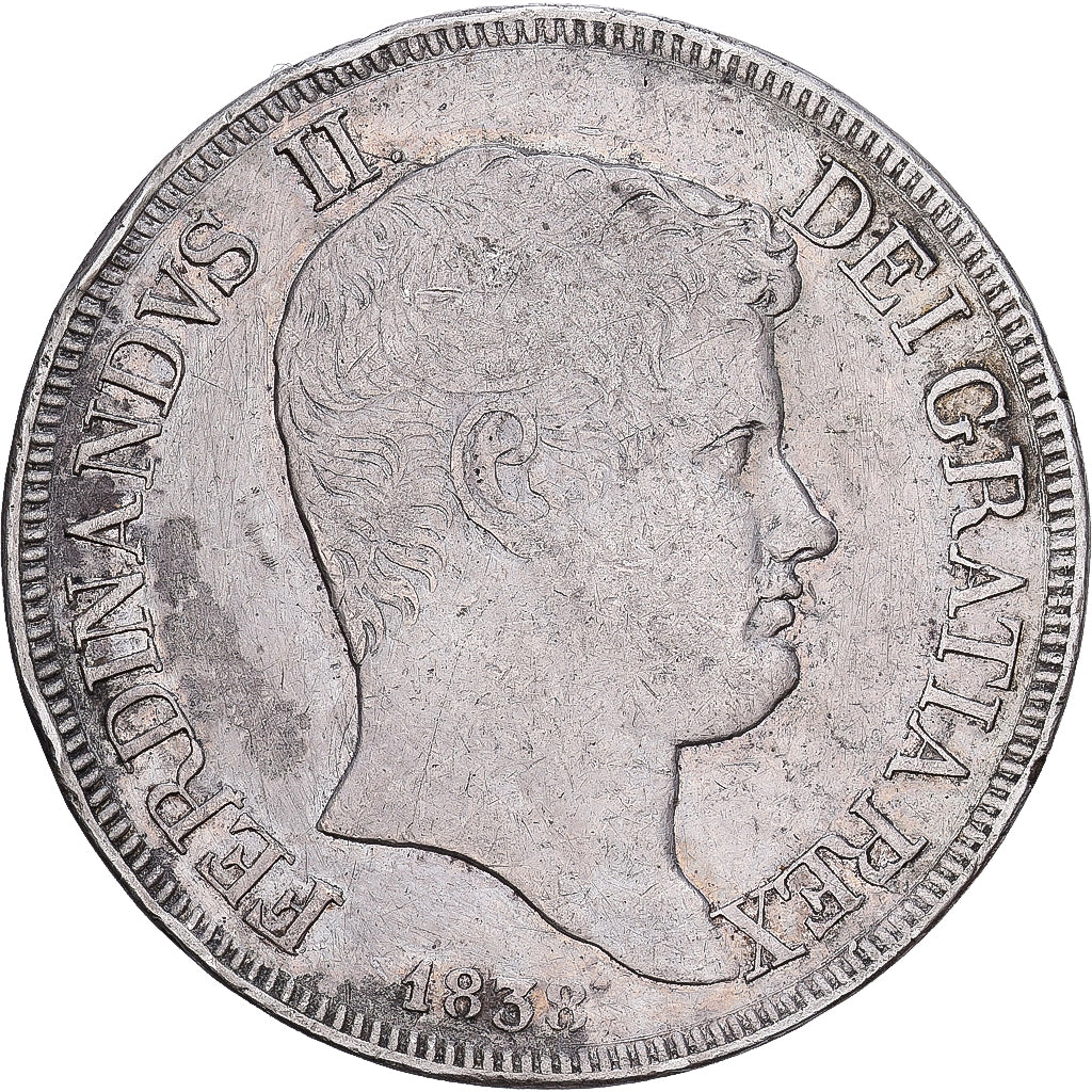 ESTADOS ITALIANOS, NAPLES, Ferdinando II, 120 Grana, 1838, Prata, VF(30-35)