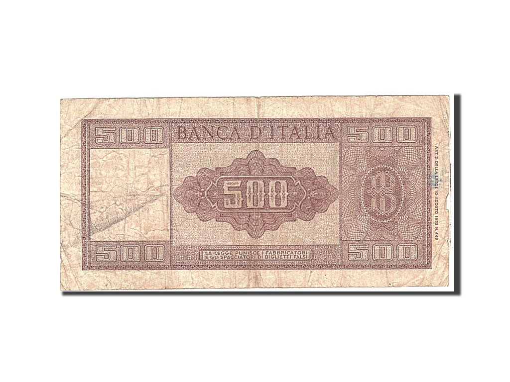 Banknote, Italy, 500 Lire, 1947, 1947-08-04, KM:80a, F(12-15)