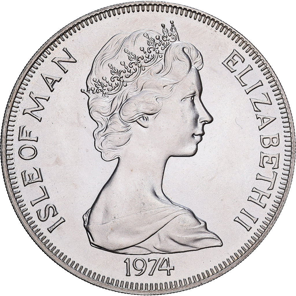 Isle of Man, Elizabeth II, Crown, 1974, Pobjoy Mint, Silber, VZ+