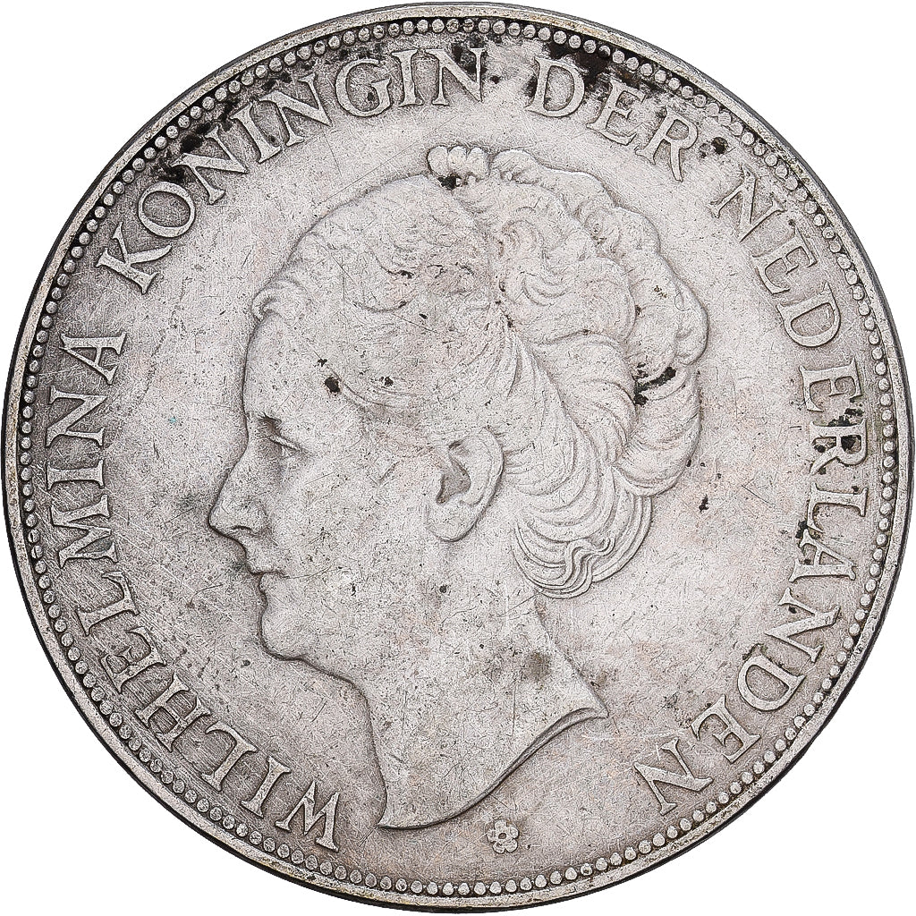Holandia, Wilhelmina I, 2-1/2 Gulden, 1930, Utrecht, Srebro, EF(40-45), KM:165