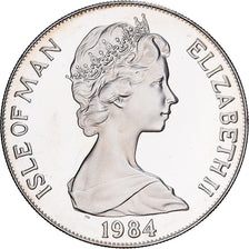 Isla de Man, Elizabeth II, Crown, 1984, Pobjoy Mint, Prueba, Plata, SC, KM:119a
