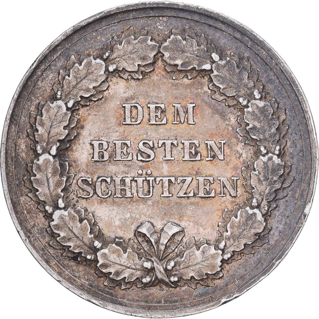 Alemania, medalla, Ludwig II, Dem Besten Schützen, Plata, J.RIES, MBC