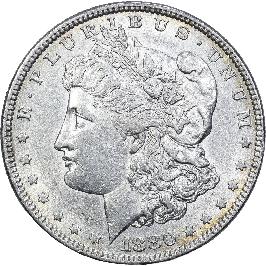United States, Morgan dollar, 1880, Philadelphia, Silver, AU(50-53), KM:110