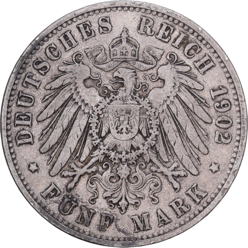 Etats allemands, Prussia., Wilhelm II, 5 Mark, 1902, Berlin, Argent, TTB, KM:523
