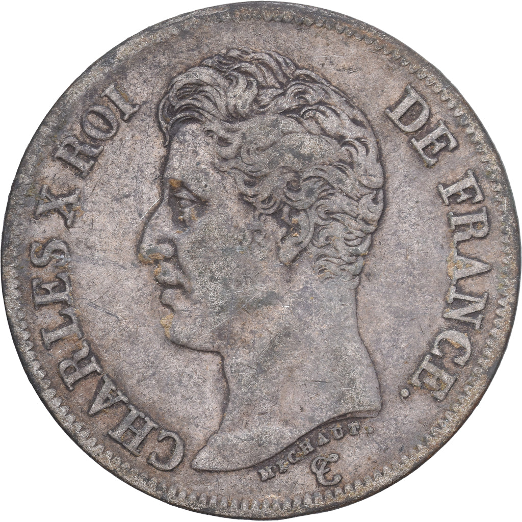 France, 5 Francs, Charles X, 1826, La Rochelle, Silver, F(12-15), Gadoury:643