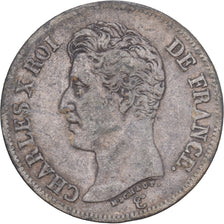 France, 5 Francs, Charles X, 1826, La Rochelle, Argent, B+, Gadoury:643