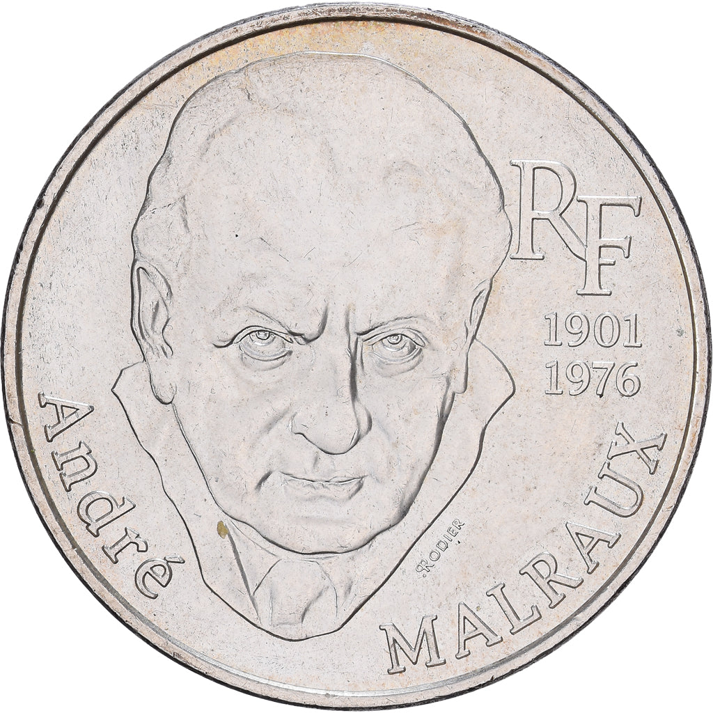 Francia, 100 Francs, André Malraux, 1997, Plata, EBC, KM:1188
