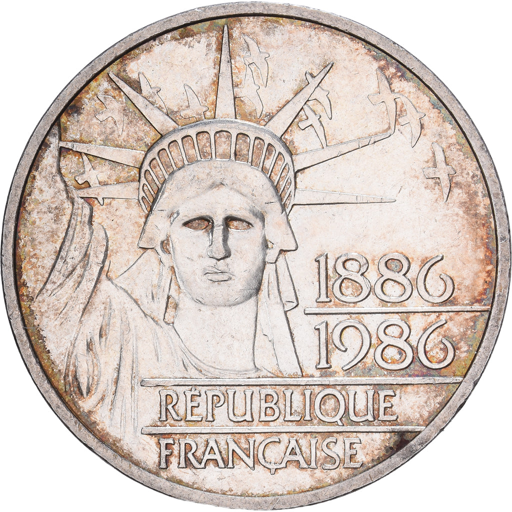 Francia, 100 Francs, Statue de la Liberté, 1986, Paris, Piéfort, Plata, MBC