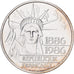 France, 100 Francs, Statue de la Liberté, 1986, Paris, Piéfort, Silver
