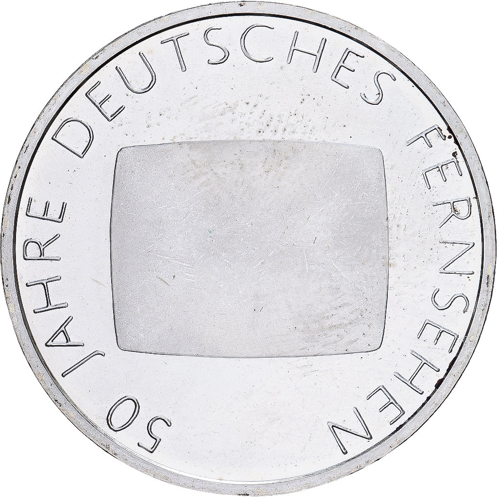 Deutschland, 10 Euro, German Television, 2002, Karlsruhe, Silber, VZ+, KM:219