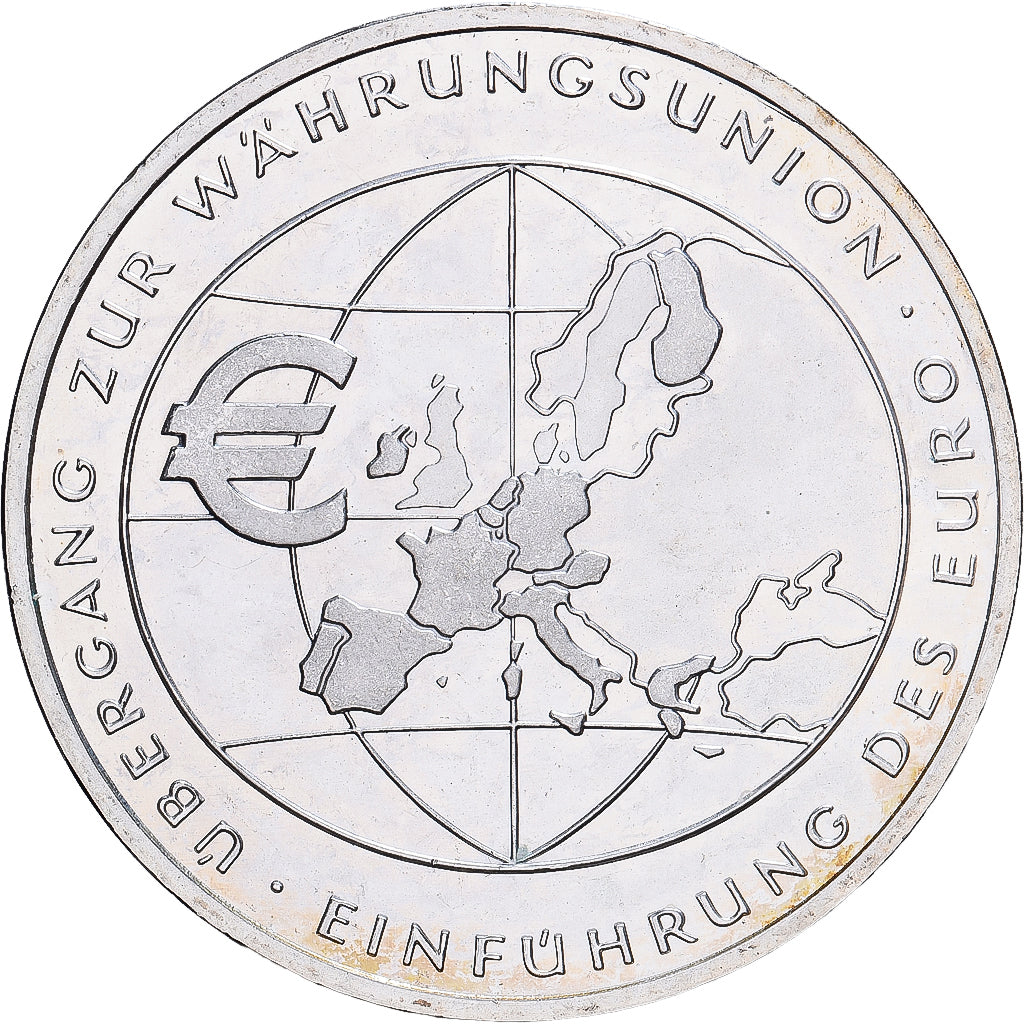 Alemania, 10 Euro, Introduction de l'euro, 2002, Stuttgart, Plata, SC, KM:215