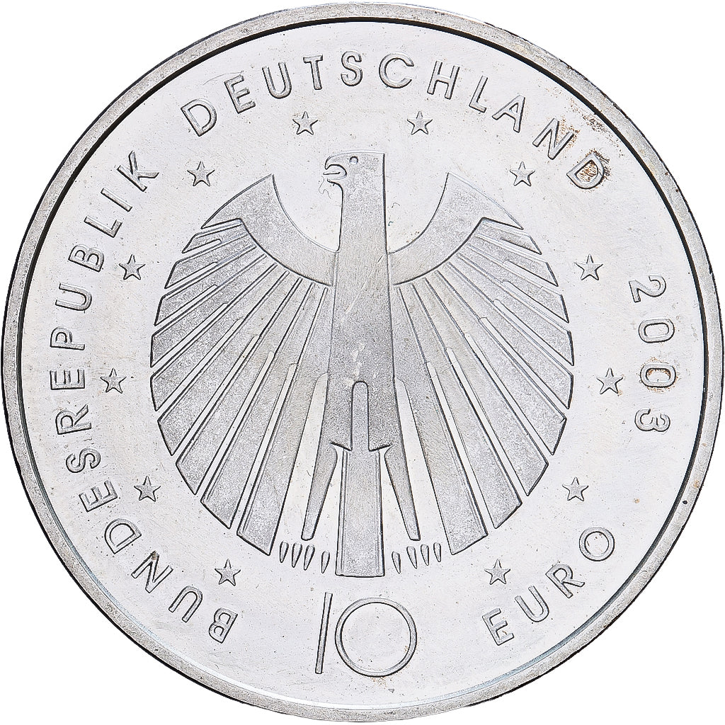 Deutschland, 10 Euro, 2006 FIFA World Cup, 2003, Stuttgart, Silber, VZ+, KM:223