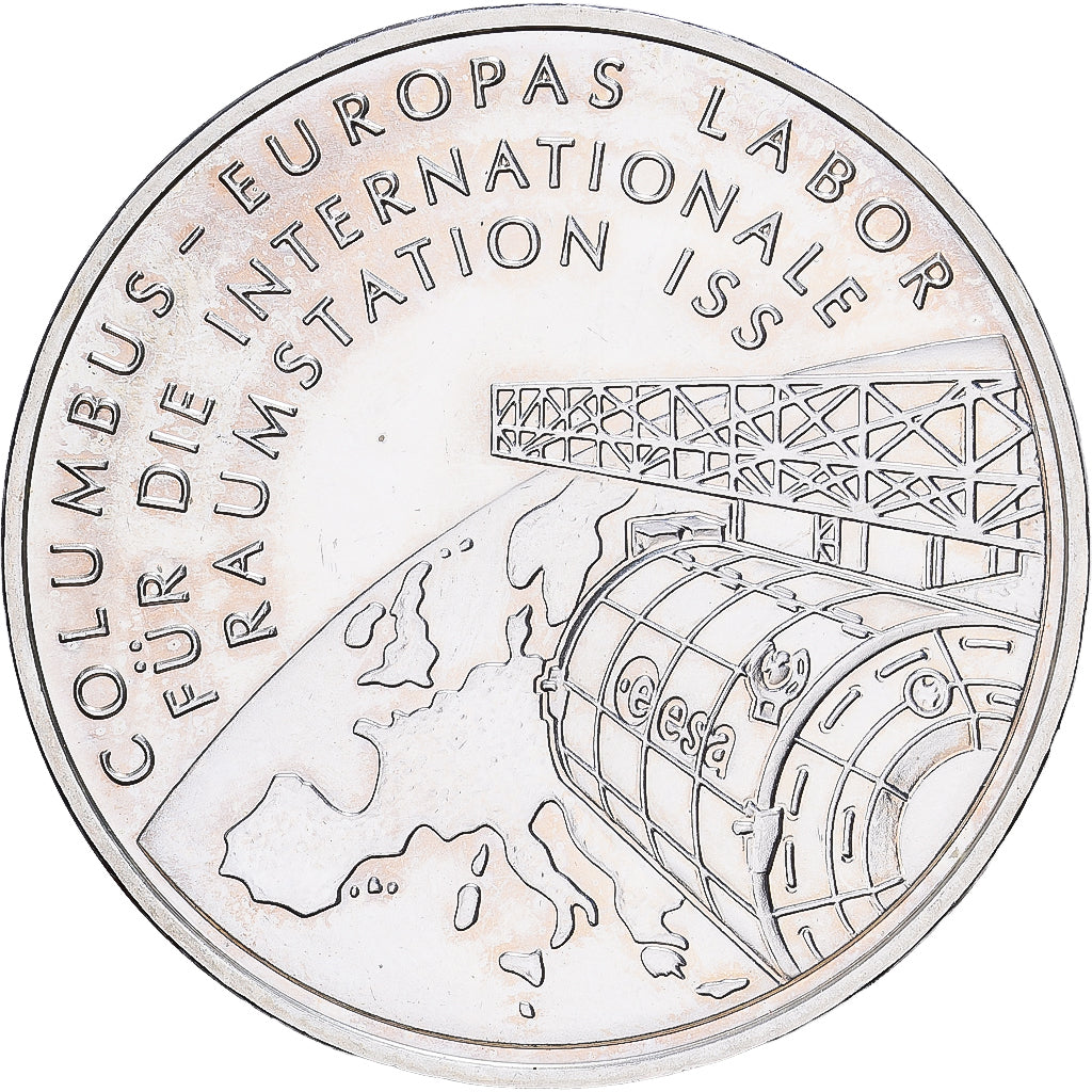 Deutschland, 10 Euro, Columbus Laboratory on ISS, 2004, Munich, Silber, VZ