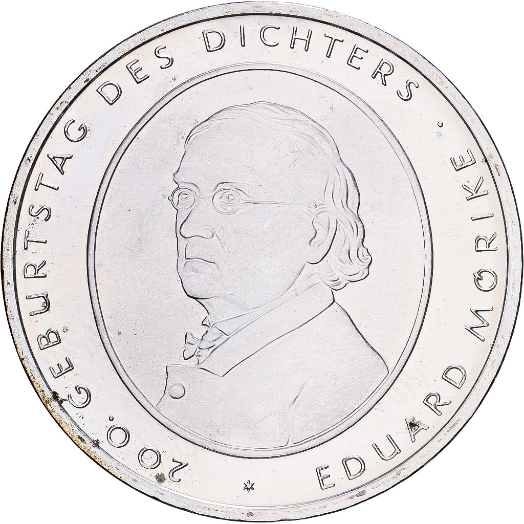 Deutschland, 10 Euro, Eduard Mörike, 2004, Stuttgart, Silber, UNZ, KM:233