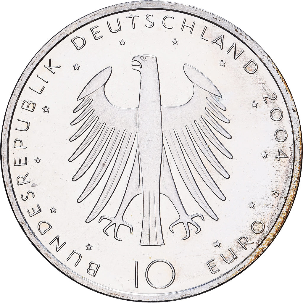 Deutschland, 10 Euro, Eduard Mörike, 2004, Stuttgart, Silber, UNZ, KM:233