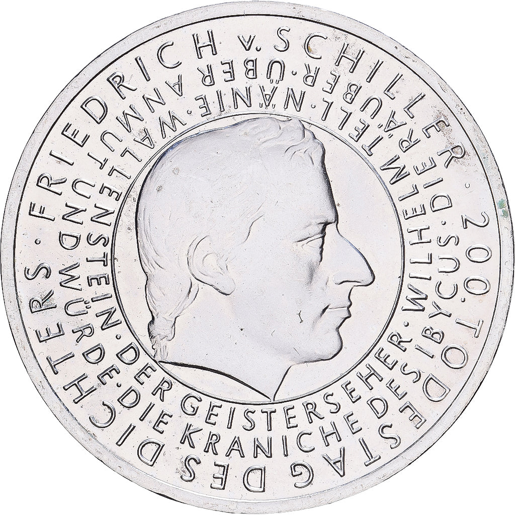 Duitsland, 10 Euro, Friedrich von Schiller, 2005, Karlsruhe, Zilver, UNC-