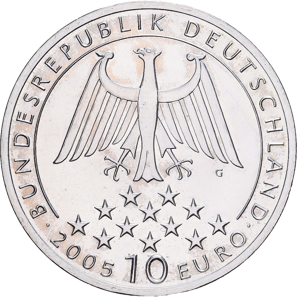 Duitsland, 10 Euro, Friedrich von Schiller, 2005, Karlsruhe, Zilver, UNC-