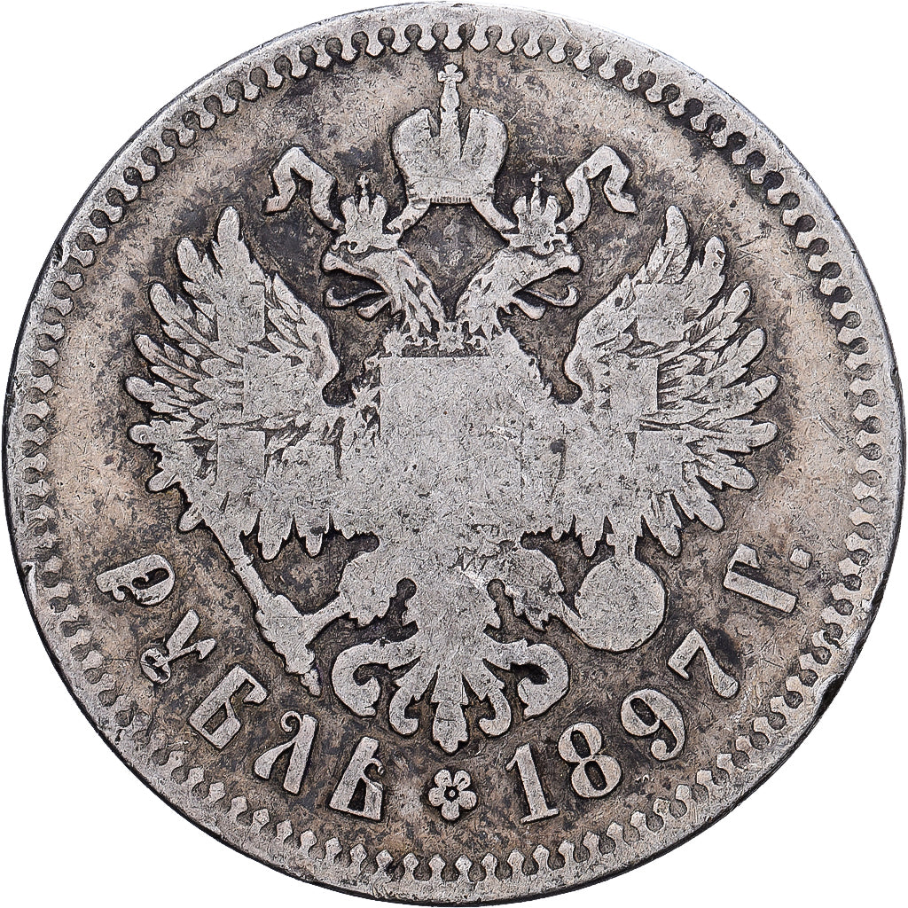 Russland, Nicholas II, Rouble, 1897, Saint Petersburg, Silber, SGE+, KM:59.3