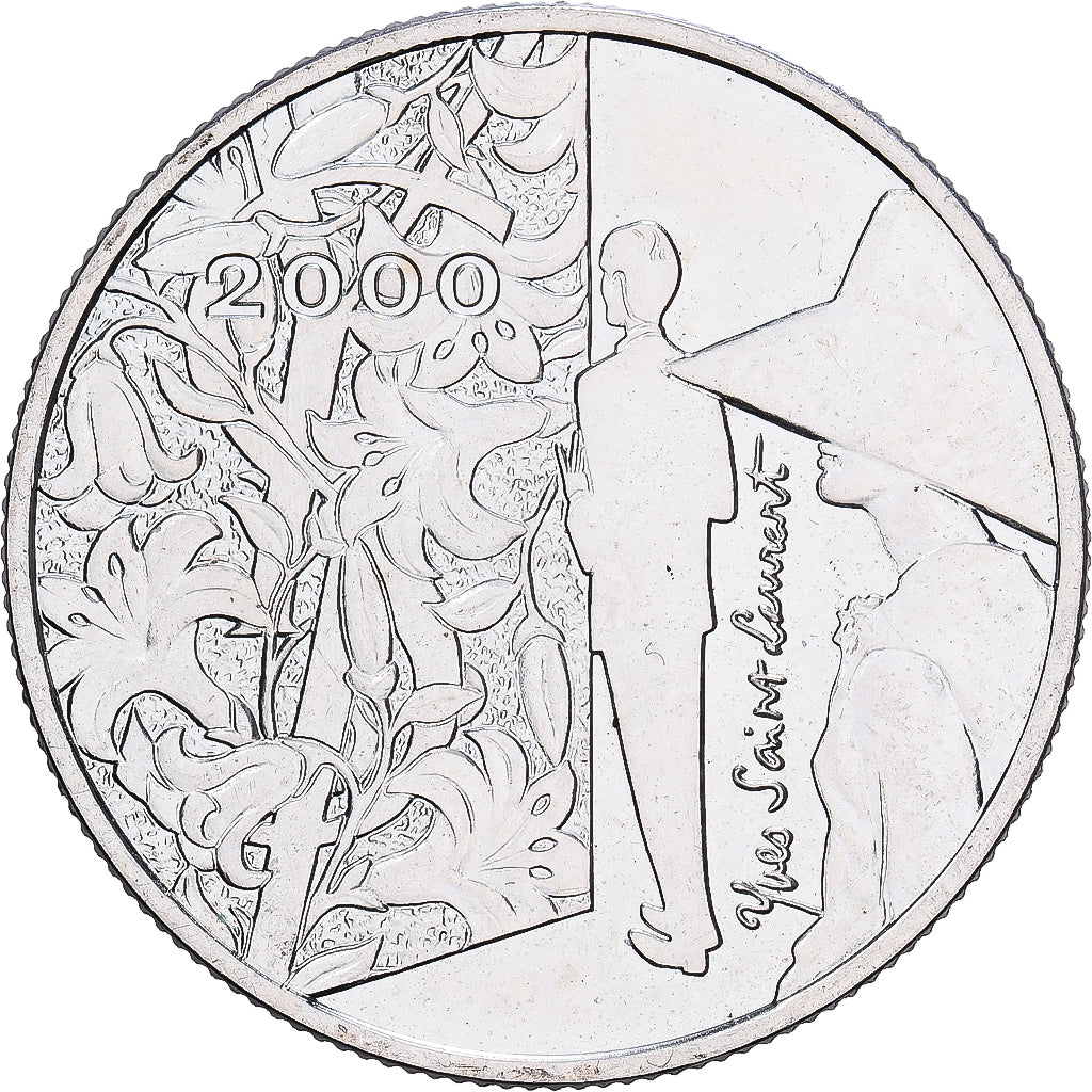 Francia, 5 Francs, Yves St. Laurent, 2000, Paris, BU, Plata, EBC, Gadoury:C 249